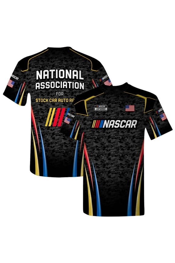 Men's Checkered Flag Sports Black NASCAR Uniform T-Shirt