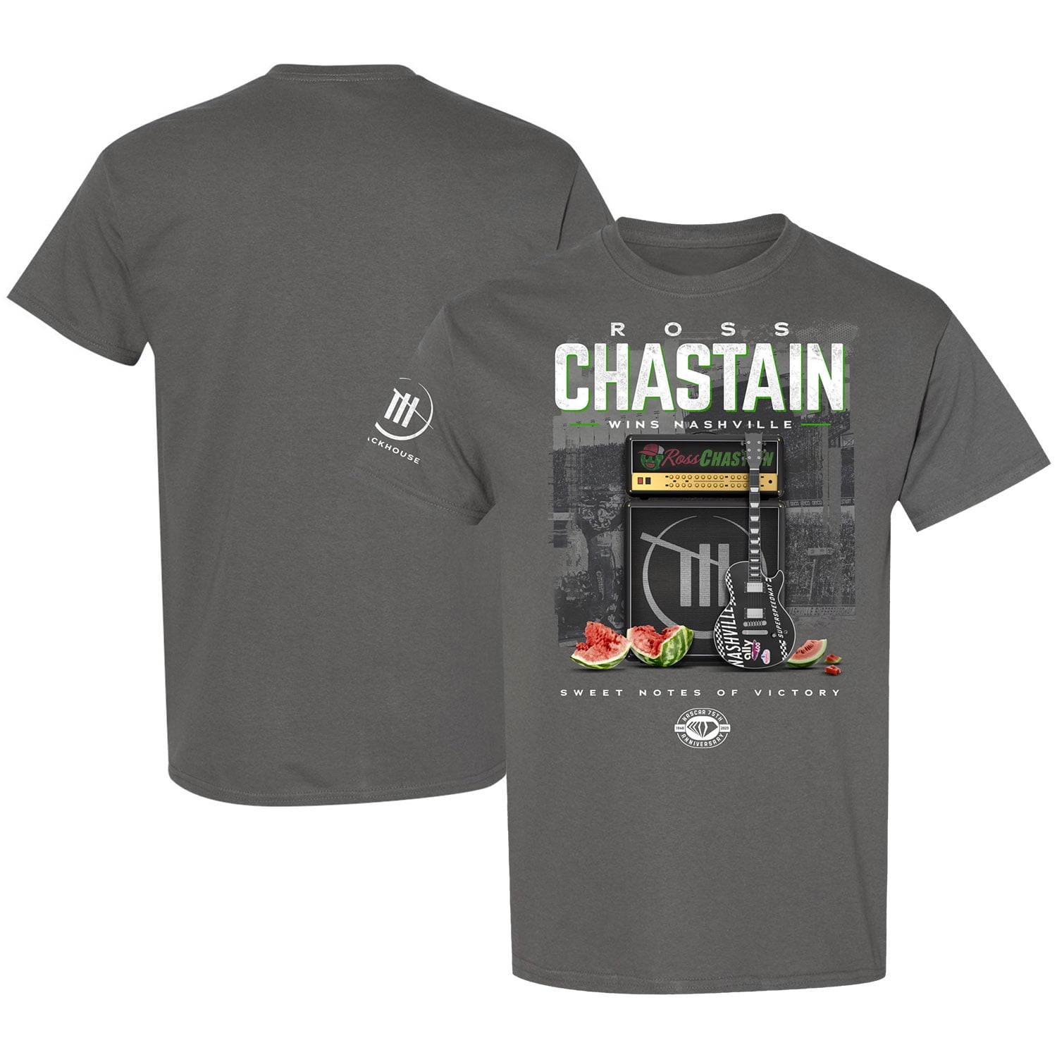 Men's Checkered Flag Sports Charcoal Ross Chastain 2023 Ally 400 Race ...
