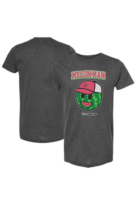 Men's Checkered Flag Sports Heather Charcoal Ross Chastain Melon Man Logo T-Shirt