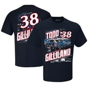 Mens Checkered Flag Sports Navy Todd Gilliland Quincy Compressors Patriotic Car T-Shirt