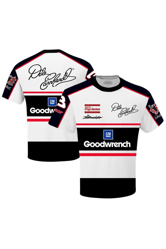 Men's Checkered Flag Sports White/Black Dale Earnhardt Goodwrench Legend Sublimated Uniform T-Shirt