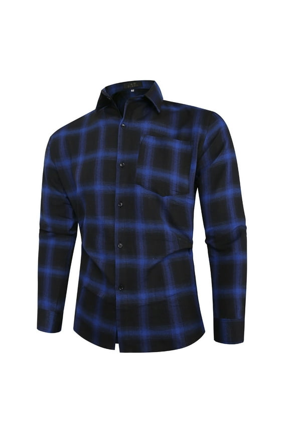 Plaid Shirts for Men Checkered Long Sleeve Shirt Casual Flannel Button-Up Top with Pocket for Daily Wear, Fashion, Parties, and More