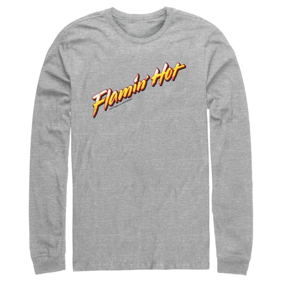 Men's Cheetos Flamin' Hot Logo Long Sleeve Shirt Athletic Heather Large