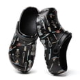 thumbnail image 1 of Men’s Chef Clogs with Kitchen Print, Non Slip Waterproof Work Shoes, Lightweight EVA Restaurant Kitchen Nursing Garden Clogs with Adjustable Strap, 1 of 6