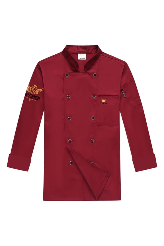 Men's Chef Coat Long Sleeve Button Shirts Hotel Kitchen Uniform Chef Work Jacket Summer Breathable Top with Pocket