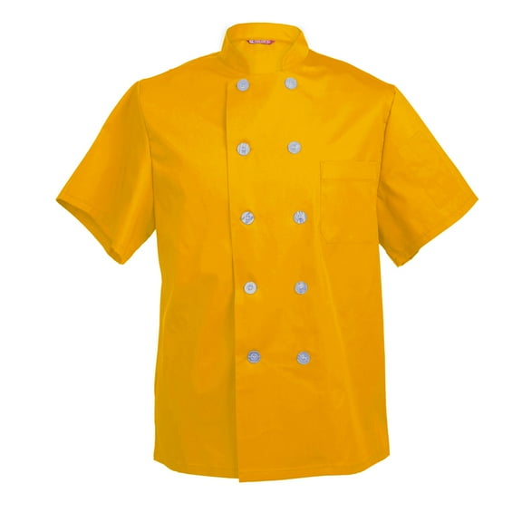 Men's Chef Coat Short Sleeve Chef Shirt Cook Coat Barista Baker Uniform Restaurant Clothes Barista Shirt