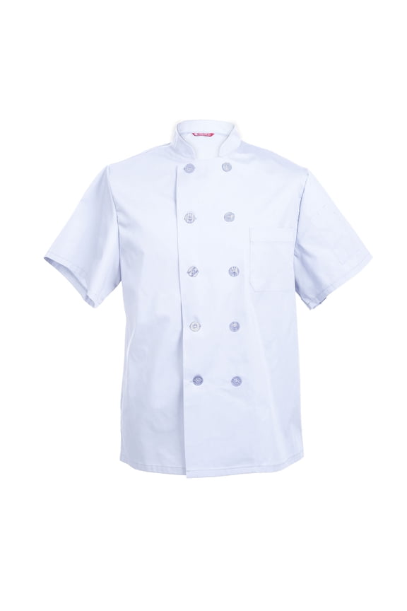 Men's Chef Coat Short Sleeve Chef Shirt Cook Coat Barista Baker Uniform Restaurant Clothes Barista Shirt
