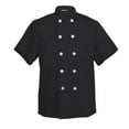 thumbnail image 1 of Men's Chef Coat Short Sleeve Chef Shirt Cook Coat Barista Baker Uniform Restaurant Clothes Barista Shirt, 1 of 3