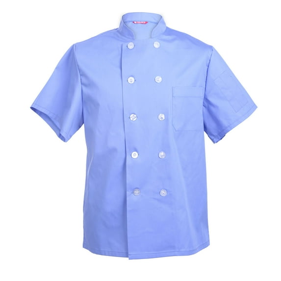 Men's Chef Coat Short Sleeve Chef Shirt Cook Coat Barista Baker Uniform Restaurant Clothes Barista Shirt