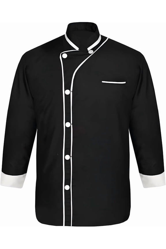 Men’s Chef Coat Uniform Jacket Poly Cotton 3/4 Sleeve Professional Kitchen Restaurant Bakery Culinary Chef Wear