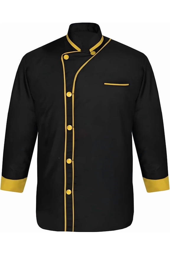 Men’s Chef Coat Uniform Jacket Poly Cotton 3/4 Sleeve Professional Kitchen Restaurant Bakery Culinary Chef Wear