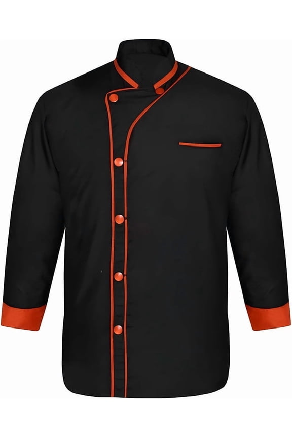 Men’s Chef Coat Uniform Jacket Poly Cotton 3/4 Sleeve Professional Kitchen Restaurant Bakery Culinary Chef Wear