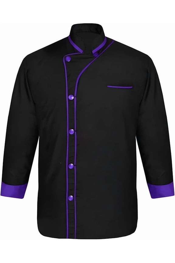 Men’s Chef Coat Uniform Jacket Poly Cotton 3/4 Sleeve Professional Kitchen Restaurant Bakery Culinary Chef Wear