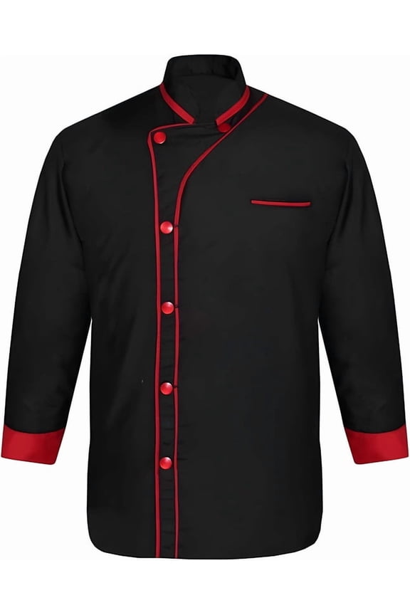 Men’s Chef Coat Uniform Jacket Poly Cotton 3/4 Sleeve Professional Kitchen Restaurant Bakery Culinary Chef Wear
