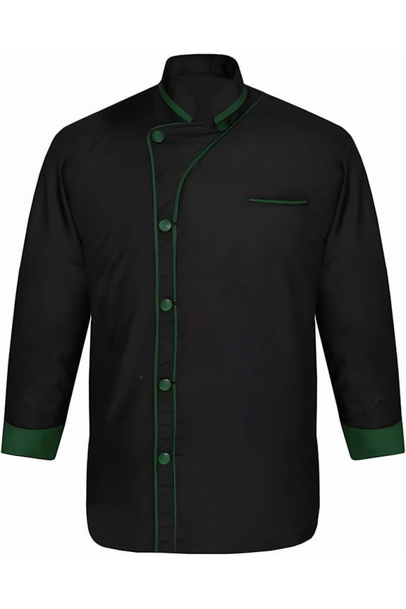 Men’s Chef Coat Uniform Jacket Poly Cotton 3/4 Sleeve Professional Kitchen Restaurant Bakery Culinary Chef Wear