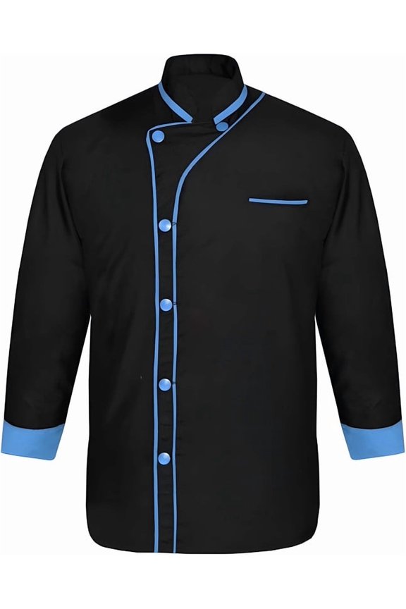 Men’s Chef Coat Uniform Jacket Poly Cotton 3/4 Sleeve Professional Kitchen Restaurant Bakery Culinary Chef Wear