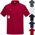 thumbnail image 1 of Men's Chef Coat Uniform Short Sleeve Cook Jacket Restaurant Kitchen Work Breathable Clothes Wine 2XL, 1 of 4