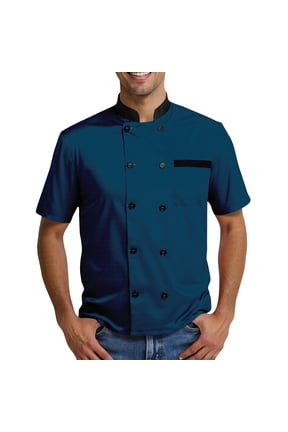 Men's Chef Uniform Short Sleeve Chef Jacket Restaurant Kitchen Workwear