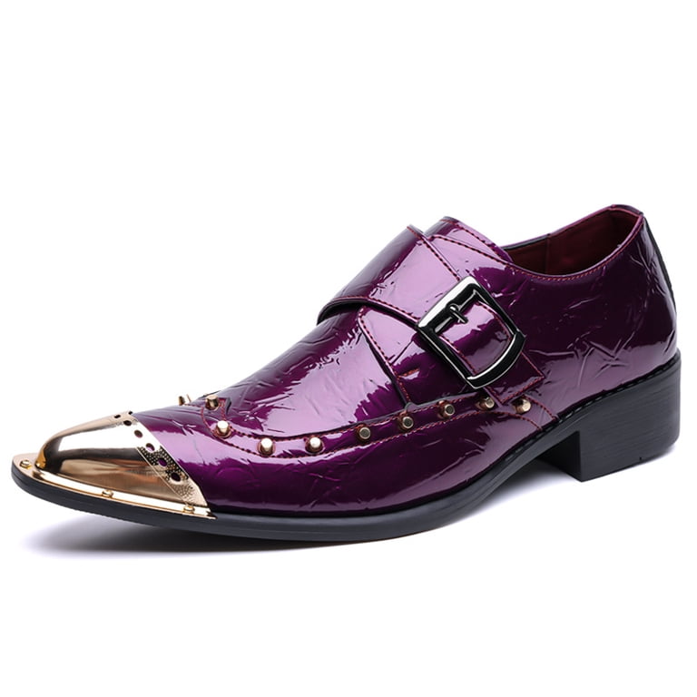 mens purple dress boots Noble Men's Vintage Lace-Up Boots (Purple) 9