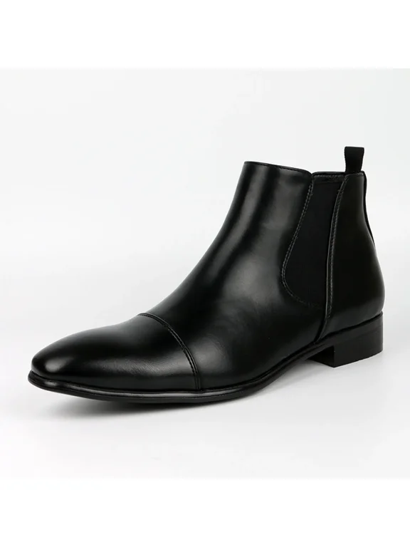Men's Chelsea Boots Classic Business Leather Shoes Casual Dress Ankle Boot