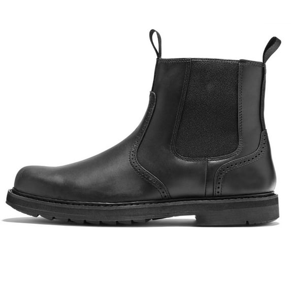 Men's Chelsea Boots Side Zipper Suede Leather Casual High Top Shoes Round Toe Flat Short Boots Western Boot Cowboy Boots