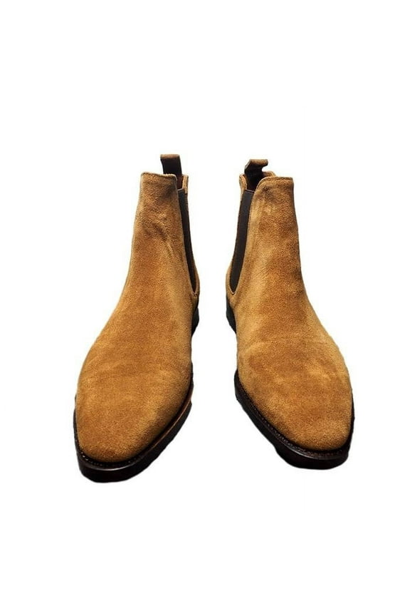 Men's Chelsea Boots Suede Dress Boots Motorcycle Combat Boots Faux Leather Chukka Ankle Boots Slip On Boots