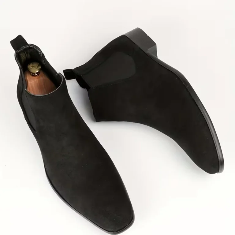 Black Chelsea Ankle Boots for Men - Classic Slip-On Style Amazon.com | Vostey Men main image 4