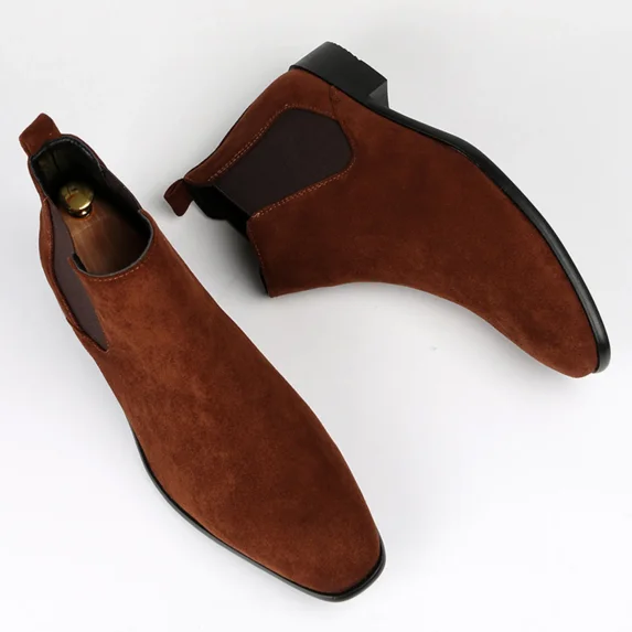 Men's Chelsea Boots Suede & Leather Casual & Formal Stylish Classic Slip-On Ankle Dress Boots