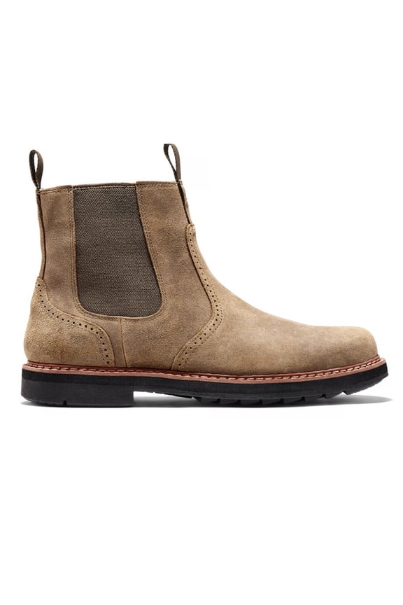 Men's Chelsea Boots Suede Zipper Dress Boots Retro Classic Breathable Lightweight Square Head Ankle Boots Cowboy Boots for Men