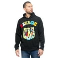 thumbnail image 1 of Men's Chenille Patched Savage Tiger Fleece Pullover Hoodie JK5025 - Black - Small, 1 of 5