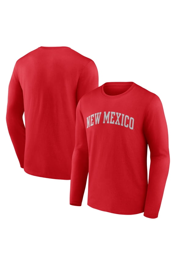Men's Cherry New Mexico Lobos Arch Long Sleeve T-Shirt