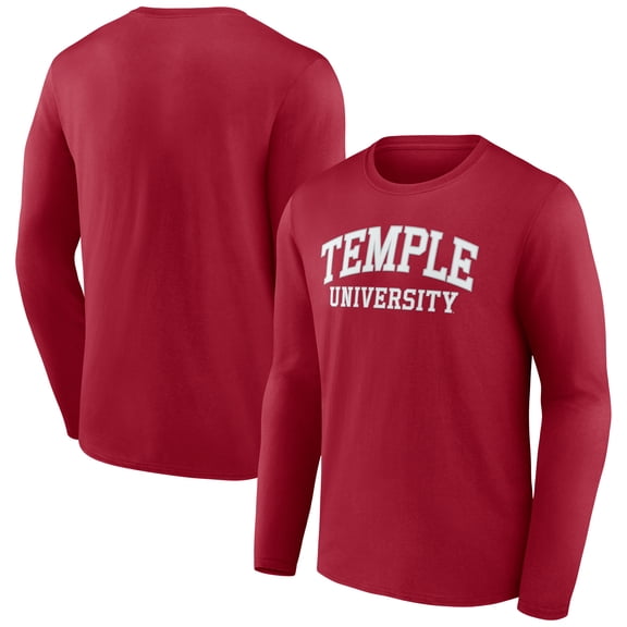 Men's Cherry Temple Owls School Name Long Sleeve T-Shirt