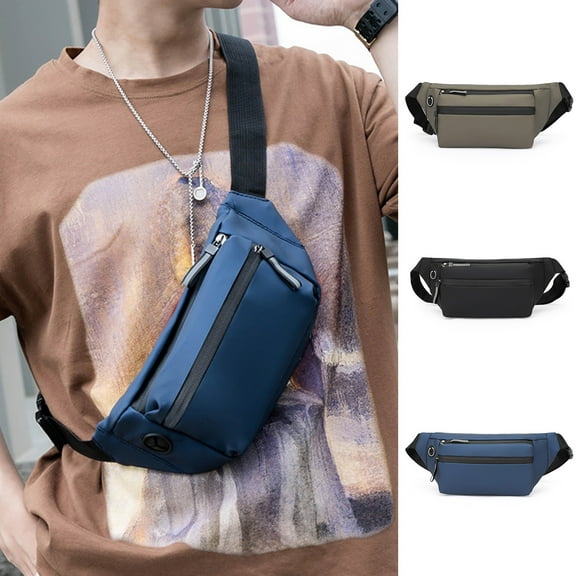 Men's Chest Bag Adjustable Waist Bag Outdoor Sports Shoulder Bag Messenger Bag No Pilling Suitable As A Gifts For Boyfriends Zipper Bag