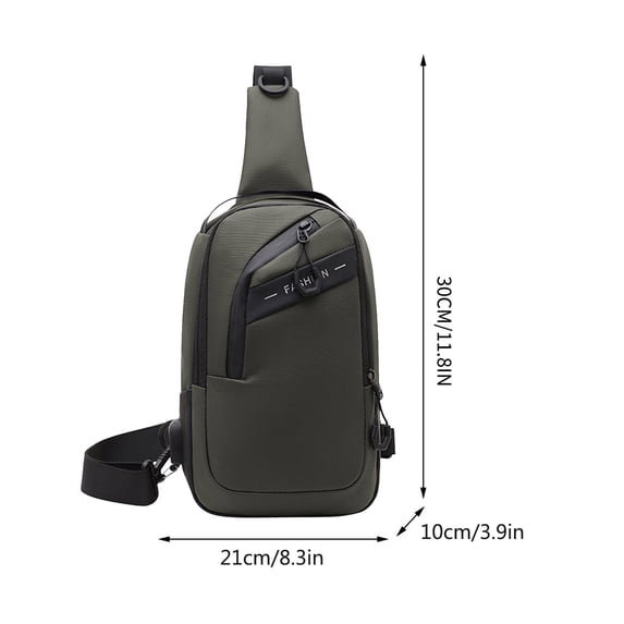 Men's Chest Bag Casual Crossbody USB Charging Port Large Capacity Waterproof Lightweight Breathable Adjustable Strap Multiple Compartments for Travel Business Outdoor Everyday Use