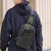 Mens Chest Bag, Casual Shoulder Crossbody Bag, USB Charging Port, Large Capacity Backpack, Stylish and Practical Sling Bag for Outdoor, Travel, and Everyday Use