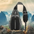 thumbnail image 1 of Men's Chest Bag, Multi-Functional Sports and Shoulder Backpack, Trendy Fashion Bag for Students and Travel, Water-Resistant Nylon with Reflective Strip, 1 of 4