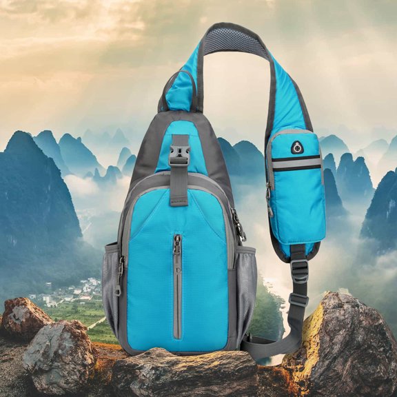 Men's Chest Bag, Multi-Functional Sports and Shoulder Backpack, Trendy Fashion Bag for Students and Travel, Water-Resistant Nylon with Reflective Strip