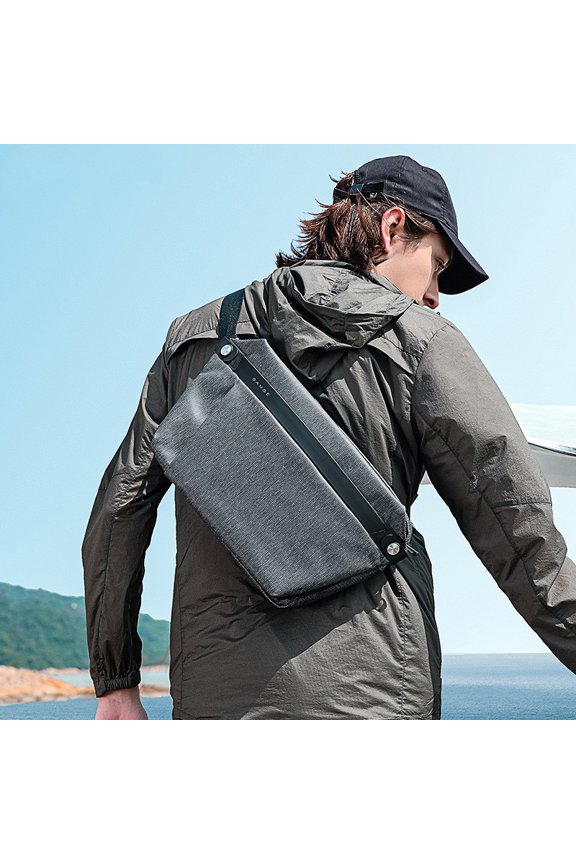 Men's Chest Bag New Shoulder Bag Korean Casual,Midnight Black