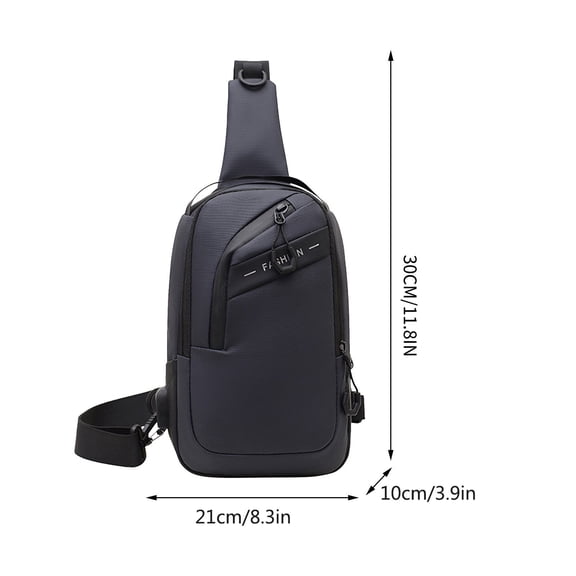 Men's Chest Bag with USB Charging Port, Water-Resistant Fabric and Large Capacity, Lightweight Crossbody Design for Travel, for Outdoor Activities and Daily Commute