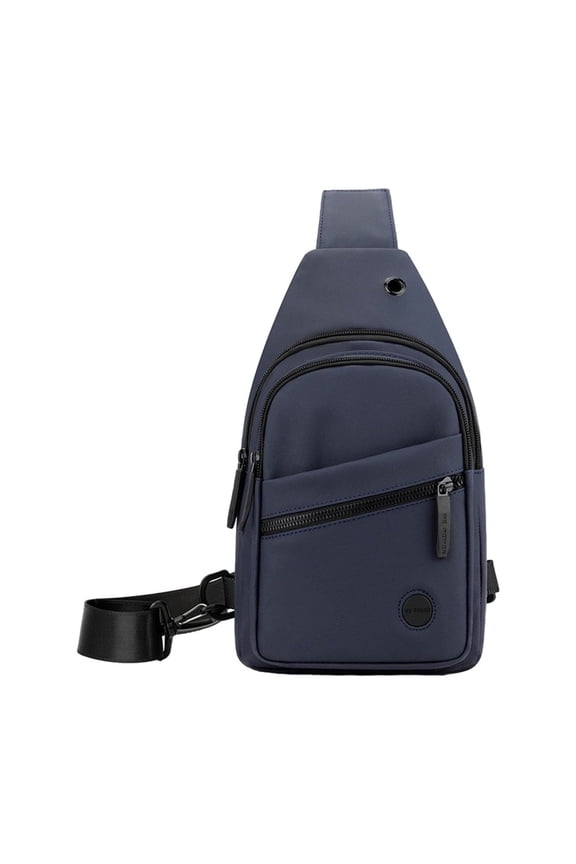 Men's Chest Bag with Headphone Port, Removable Buckle, Adjustable Strap for Travel, Outdoor, EDC, Compact Sling Crossbody Bag