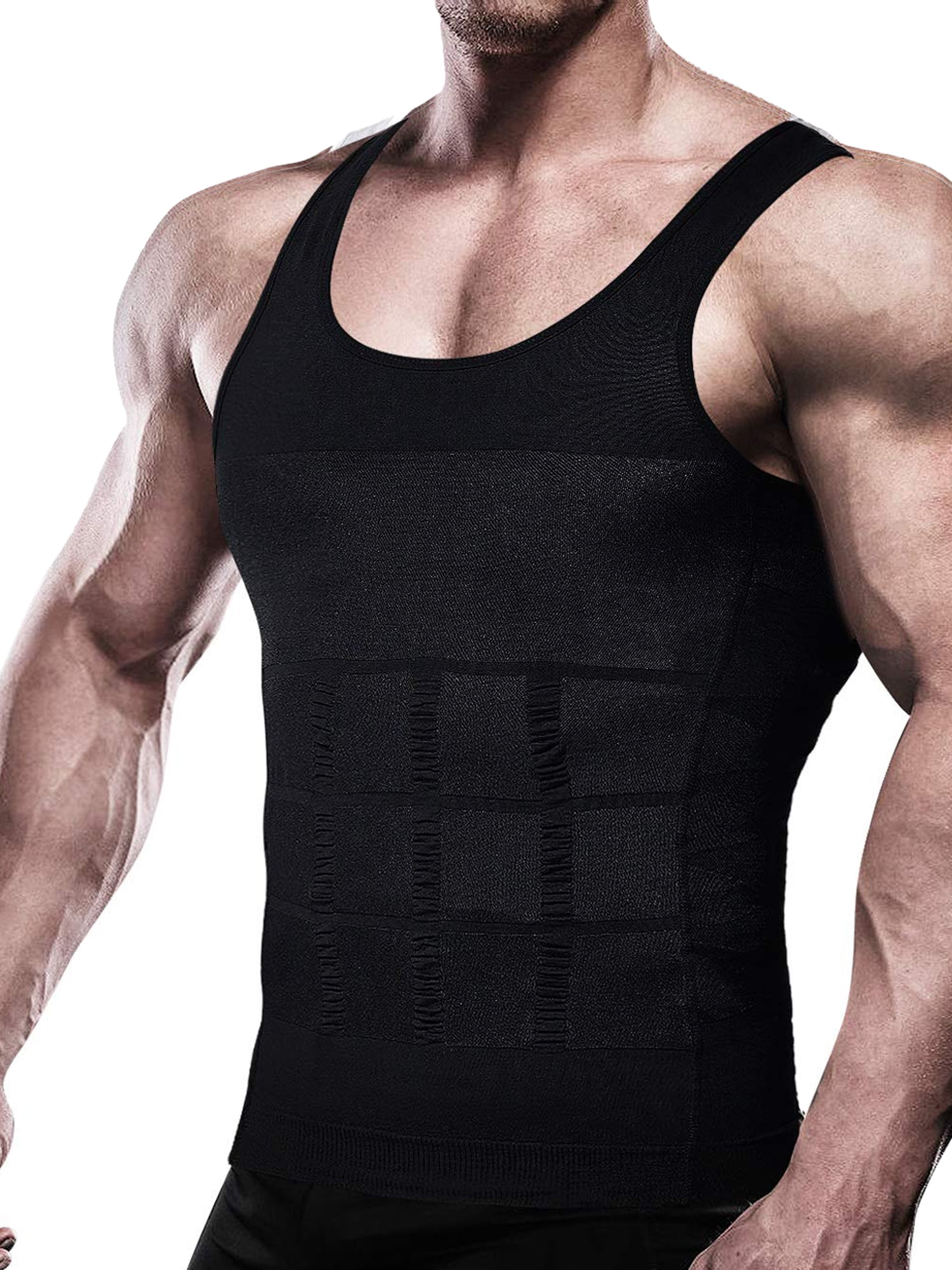 Men's Chest Compression Shirt Slimming Abs Abdomen Body Shaper Undershirt  to Hide Gynecomastia 
