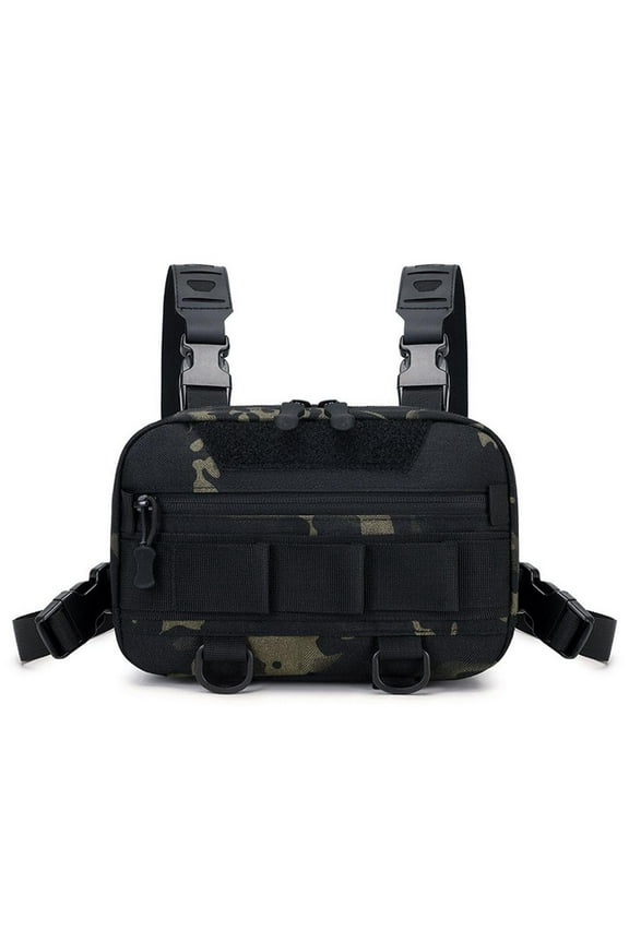 Men's Chest Rig Vest Outdoor Harness Bag Hiking Pouch Crossbody Shoulders B49C