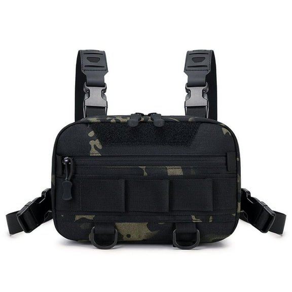 Men's Chest Rig Vest Outdoor Harness Bag Hiking Pouch Crossbody Shoulders B49C