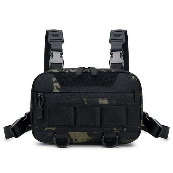 Men's Chest Rig Vest Outdoor Harness Bag Hiking Pouch Crossbody Shoulders I5G1
