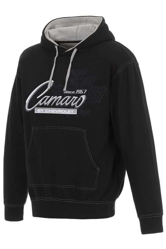 Men's Chevy Camaro Pullover Hoodie Gray Hood Lining & Body Stitching