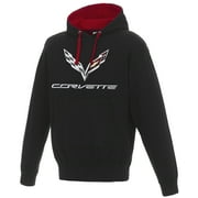Mens Chevy Corvette C7 Pullover Hoodie Red Hood Lining & Body Stitching