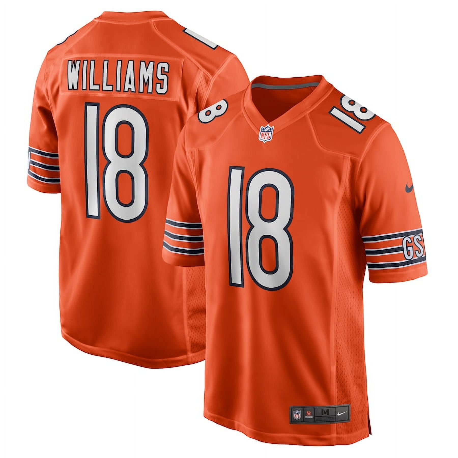 Men's Chicago_Bears Caleb Williams Orange Alternate 2025 NFL Draft