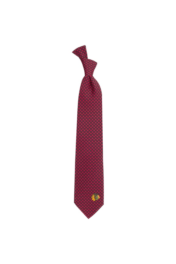 Men's Chicago Blackhawks Diamante Print Silk Tie