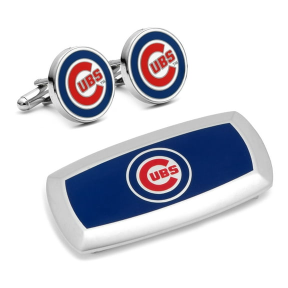Men's Chicago Cubs 2 Cufflinks and Money Clip Gift Set
