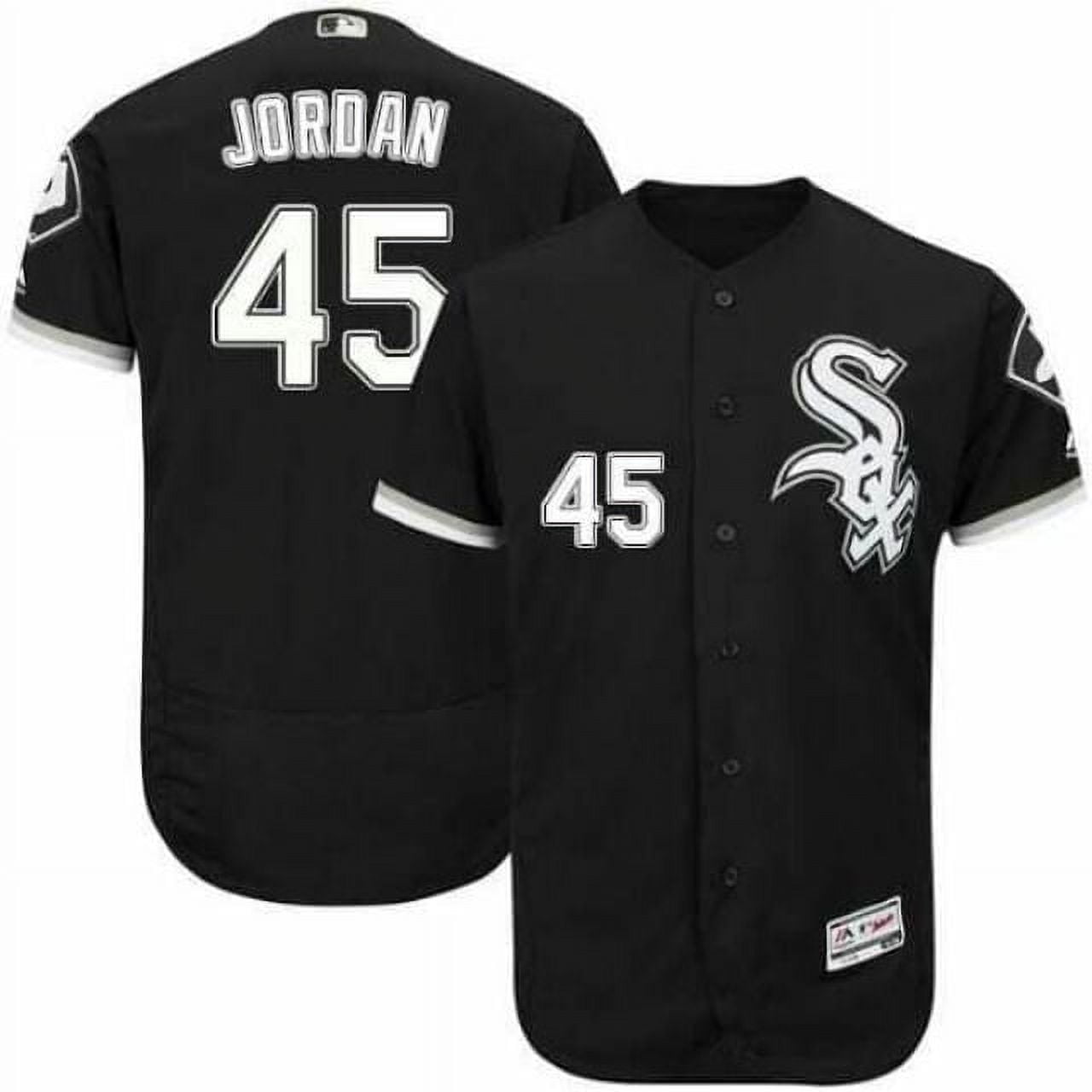 Men s Chicago White Sox 45 Michael Jordan Baseball Shirt Black Jersey Walmart